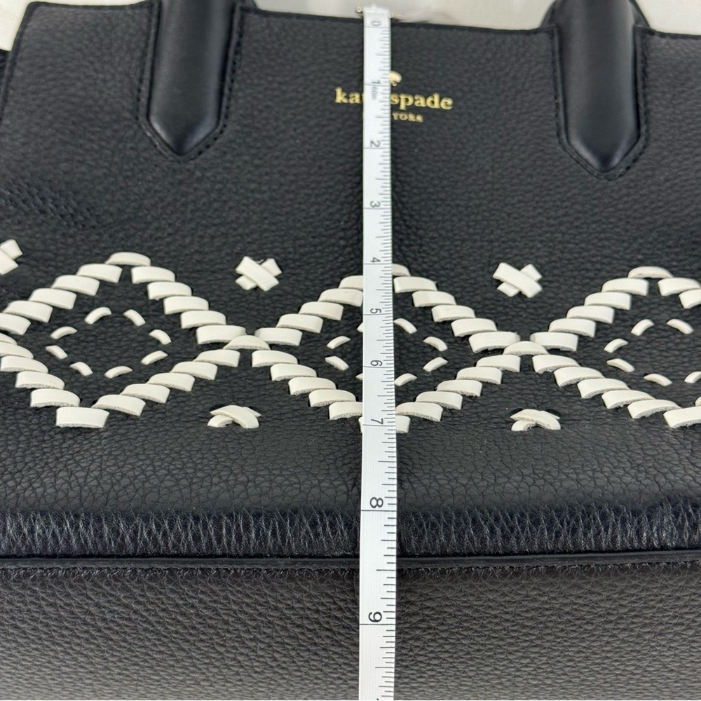 Kate Spade New York Flynn Street Small Meriwether Satchel Black Leather WKRU5488 - Picture 12 of 14